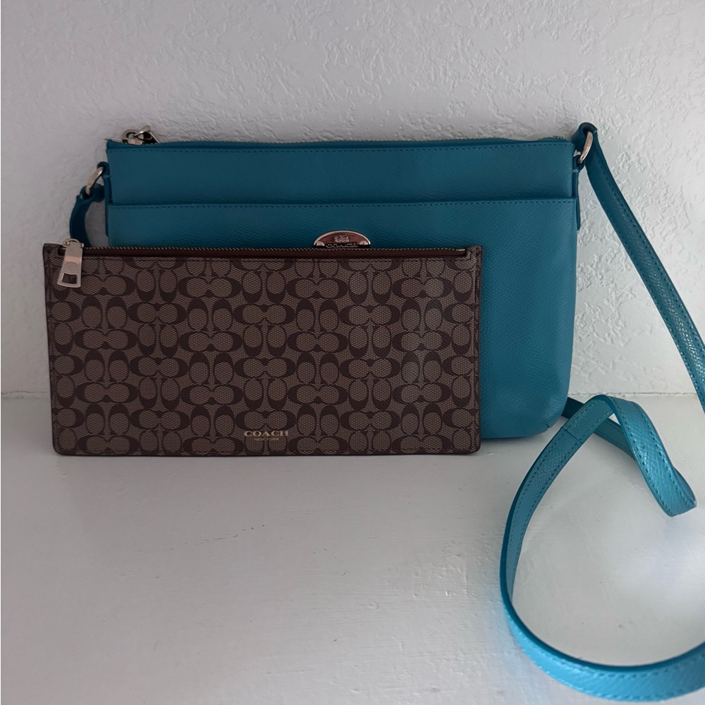 Coach Teal Crossbody Bag 2- Fer